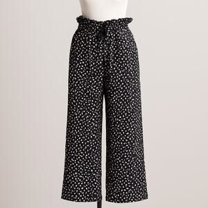 Ann Taylor Wide Leg Polka Dot Pants, Black and White, Size XXL, NWT